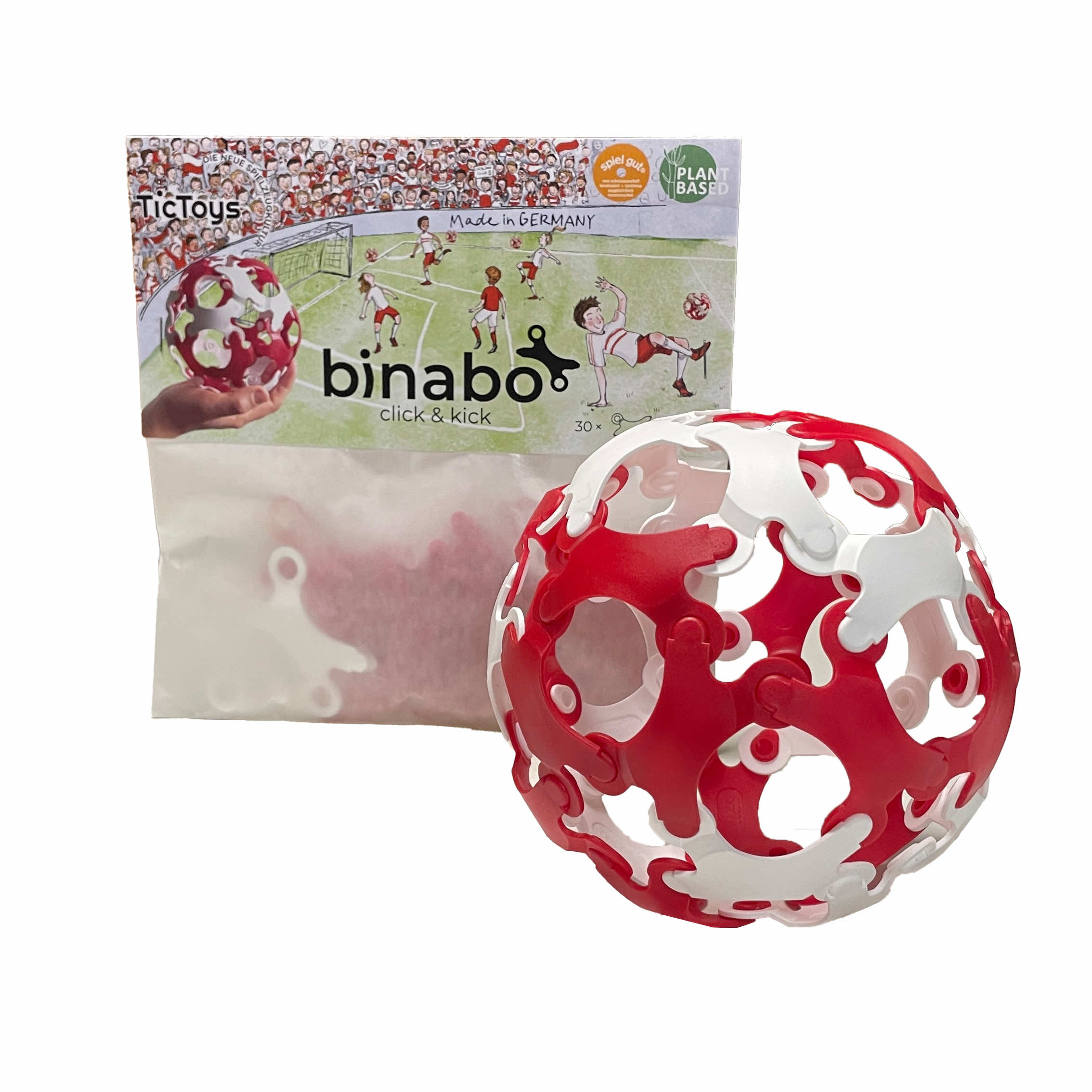 Binabo „click & kick“ rot & weiß