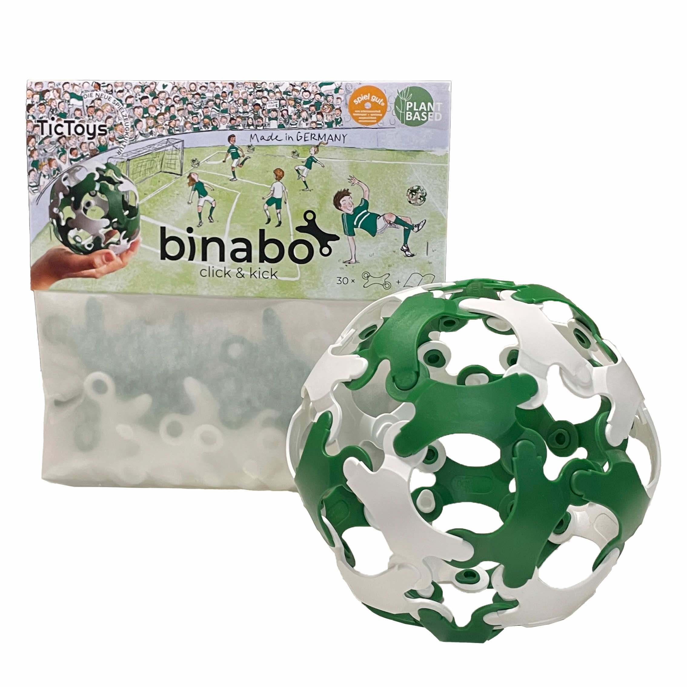 Binabo „click & kick“ grün & weiß