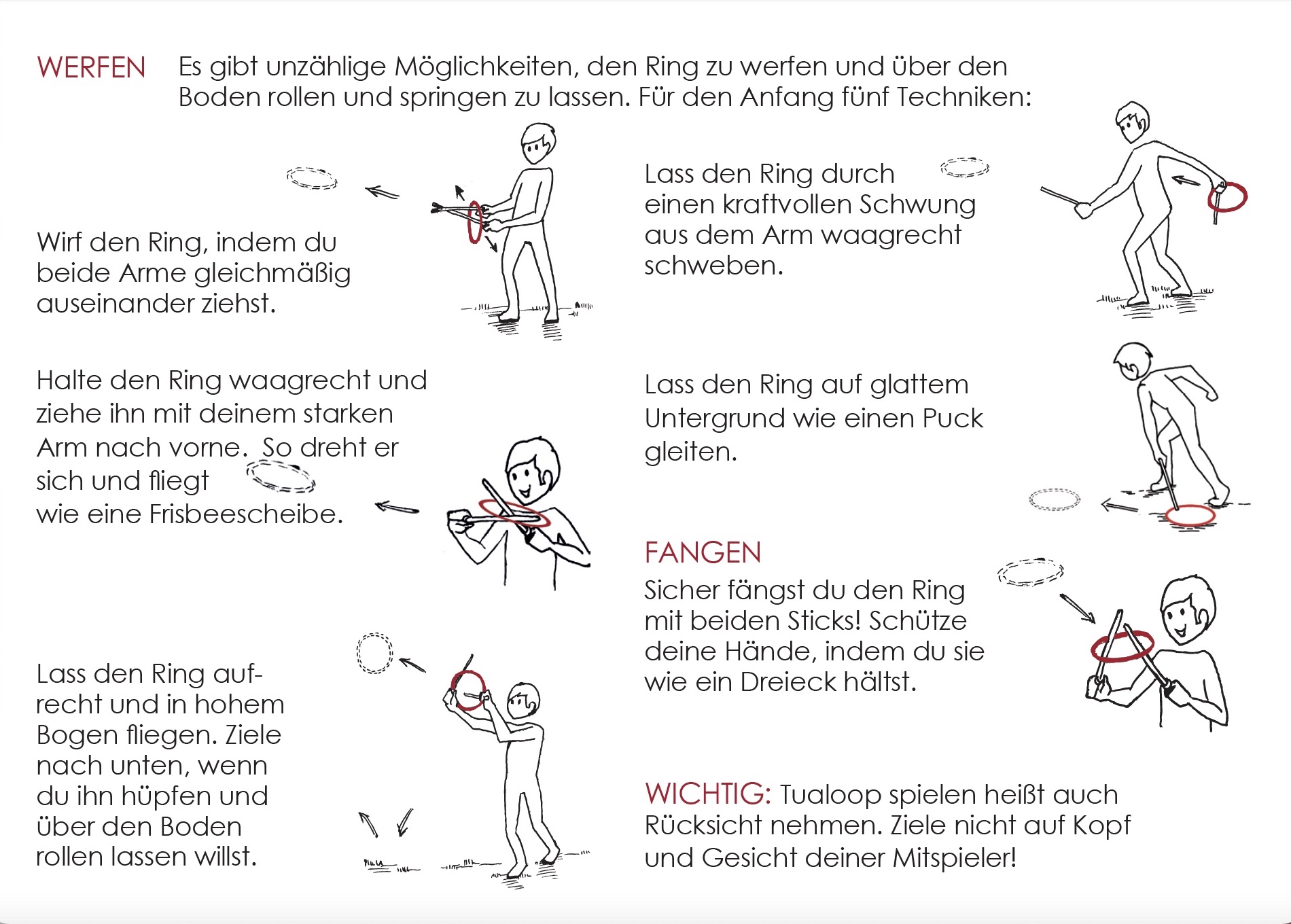 Wurftechniken für Tualoop Wurftechniken für Tualoop