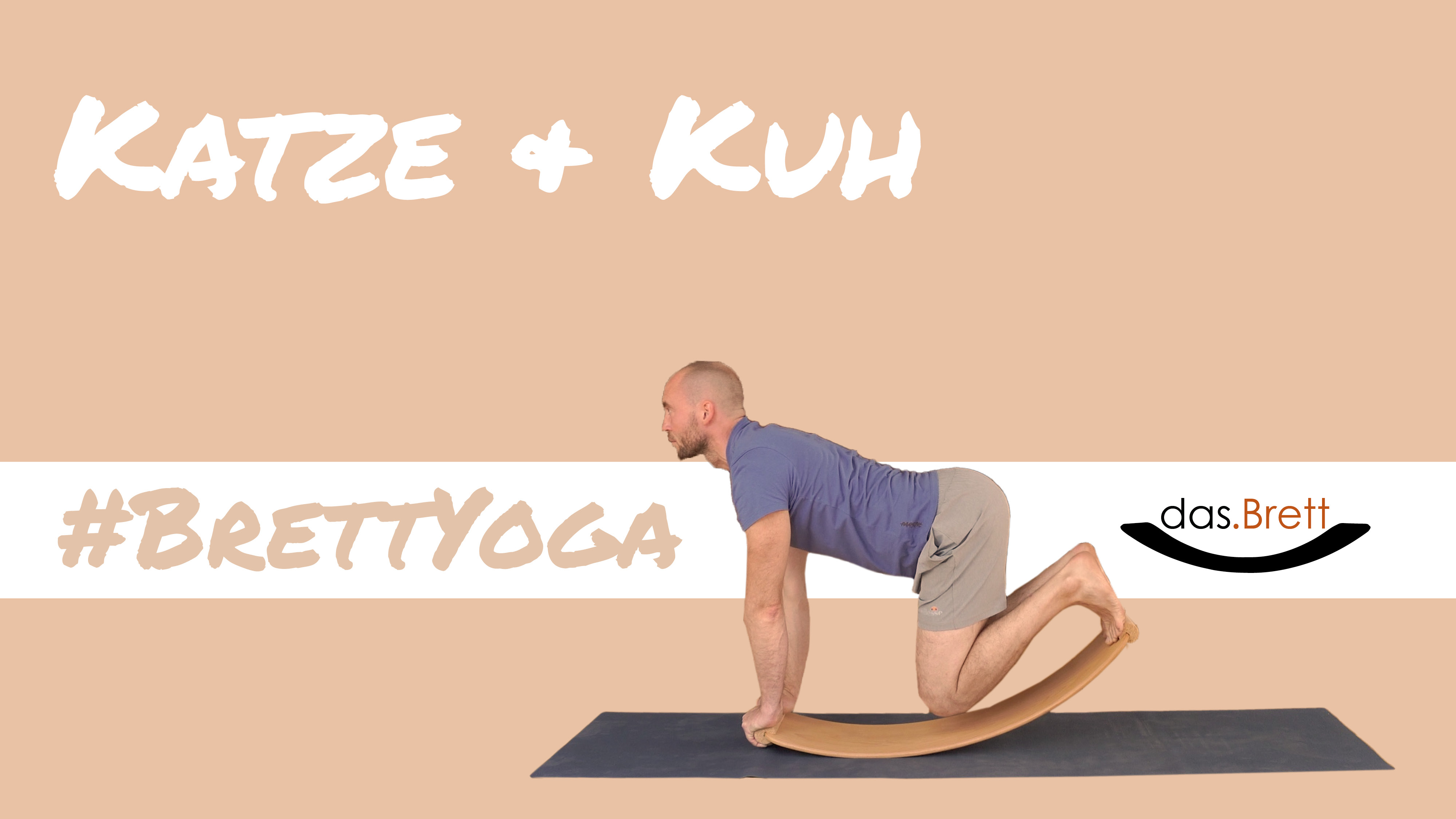 Cat and cow - back exercise on the balance board das.Brett