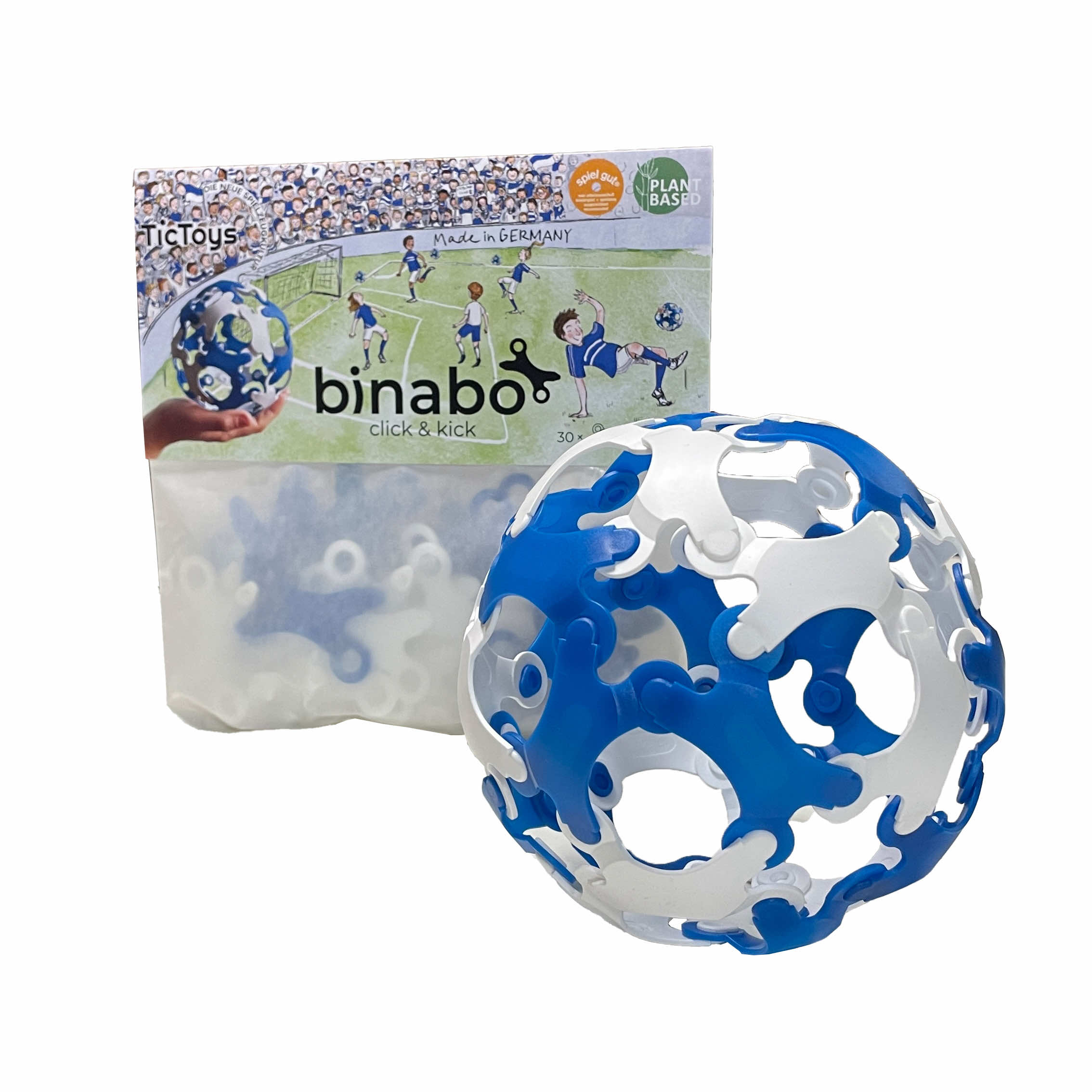 Binabo „click & kick“ blau & weiß